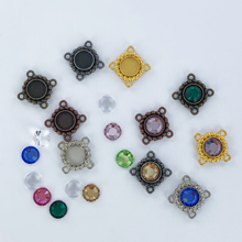 Afbeelding in Gallery-weergave laden, Cabochons setting 7mm brons tussenstuk per stuk
