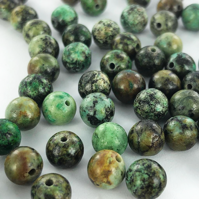Edelstenen natuursteen kralen African Turquoise 6mm rond per 1 streng