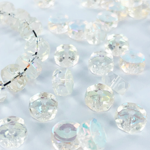 Afbeelding in Gallery-weergave laden, Facet kralen glaskralen schijf rond 8mm spacer beads kristal irise per 3 stuks
