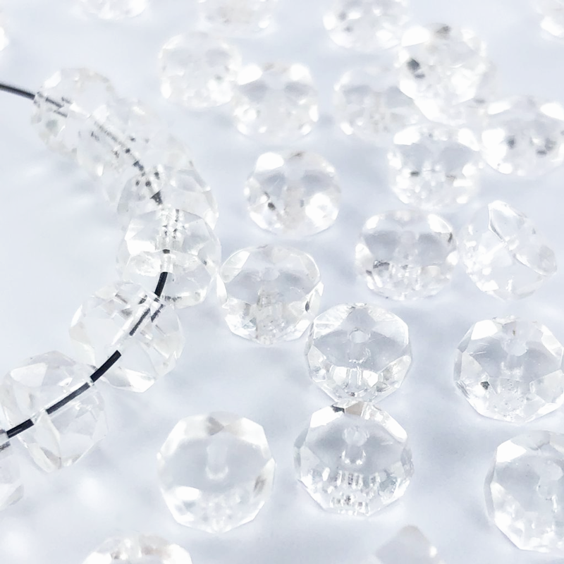 Facet kralen glaskralen schijf rond 8mm spacer beads kristal per 3 stuks