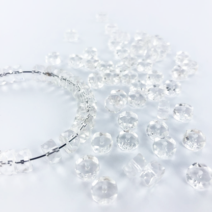 Facet kralen glaskralen schijf rond 8mm spacer beads kristal per 3 stuks
